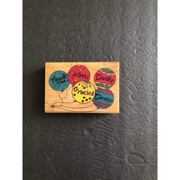 Inkadinkado Rubber Stamp Thank You Languages Merci Gracias Danke Domo - Picture 3 of 11